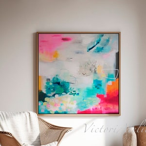 Print Abstract modern art , large wall art, pink and grey art, Giclee print, fine art prints, abstract painting, VictoriAtelier