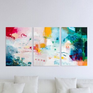 Set of 3 Colorful Abstract Giclée Prints, Modern Wall Art - Etsy