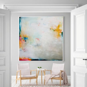 Light gray Abstract print, Minimalist wall art, Large bedroom wall art, Large Abstract painting on canvas, Extra large wall art