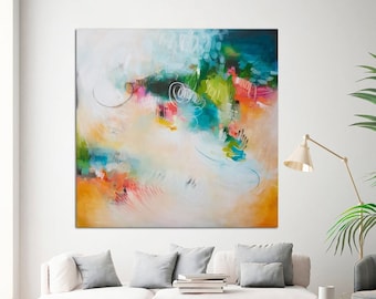 Extra large wall art print, Abstract painting print,  Colorful large abstract art for living room decor