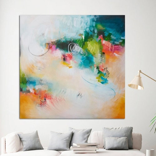 Large Abstract Wall Art Landscape Modern Painting for Living Etsy