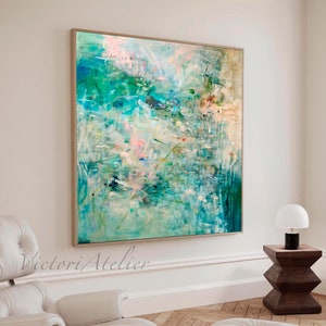 Abstract forest landscape print, Large wall art, canvas art Giclee print, large painting, Living room wall art, abstract painting
