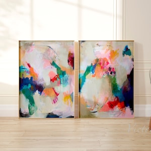 Set of 2 extra large prints, Acrylic Abstract Painting Giclee of Original Wall Art, abstract wall art, large abstract art, VictoriAtelier