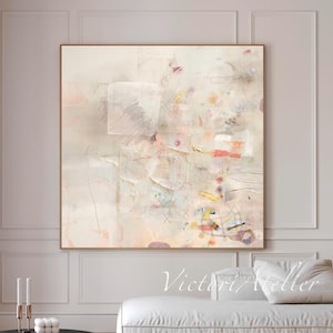 Contemporary Abstract Art Print, Soft Beige modern Art, Neutral Minimalist Poster, White wall decor