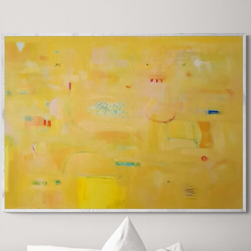 Modern Yellow Wall Art Print Extra Large Abstract Print Etsy
