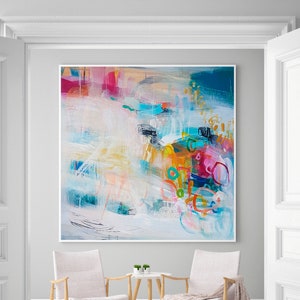 Modern abstract large wall art print, Multicolor abstract artwork, Abstract paintings print image 1
