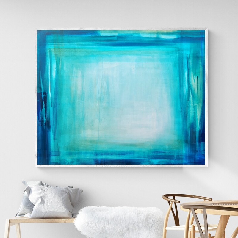 Turquoise Painting - Etsy