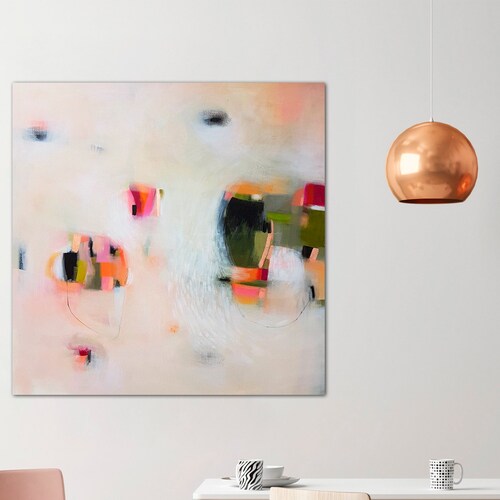 Light Blue and Colored Abstract Print Extra Large Wall Art Etsy