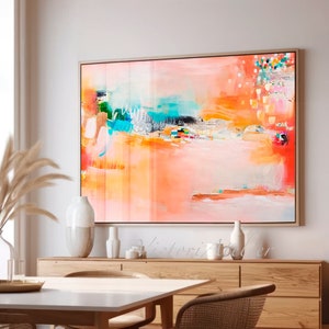 Lebendige bunte abstrakte Kunst Druck, farbige abstrakte Malerei