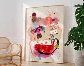 Colorful Abstract Art Print, Modern Home Decor, Giclee Inkjet