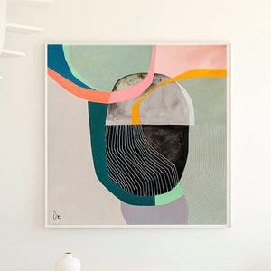 Geometric abstract minimalist fine art print, large abstract giclee print, modern wall art, office decor
