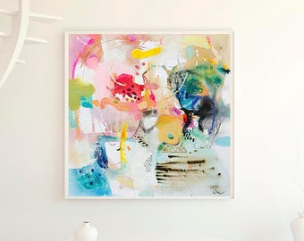 Abstract art print, modern wall art giclee print, abstract painting, wall art prints, living room abstract art, VictoriAtelier