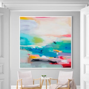 Large abstract print, Abstract landscape print, large colorful modern wall art print, large wall art, living room wall decor, abstract art
