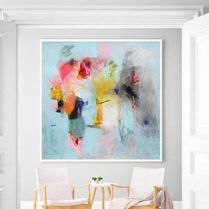Abstrakte Drucke, Hellblaue Wandbilder, abstrakte Malereien, grosse abstrakte Kunst, VictoriAtelier, abstrakte Kunst Druck