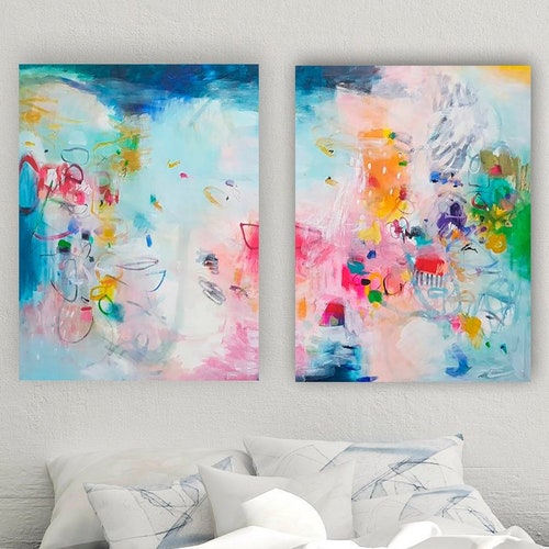 Cheerful and Colorful Extra Large Abstract Print for Modern | Etsy