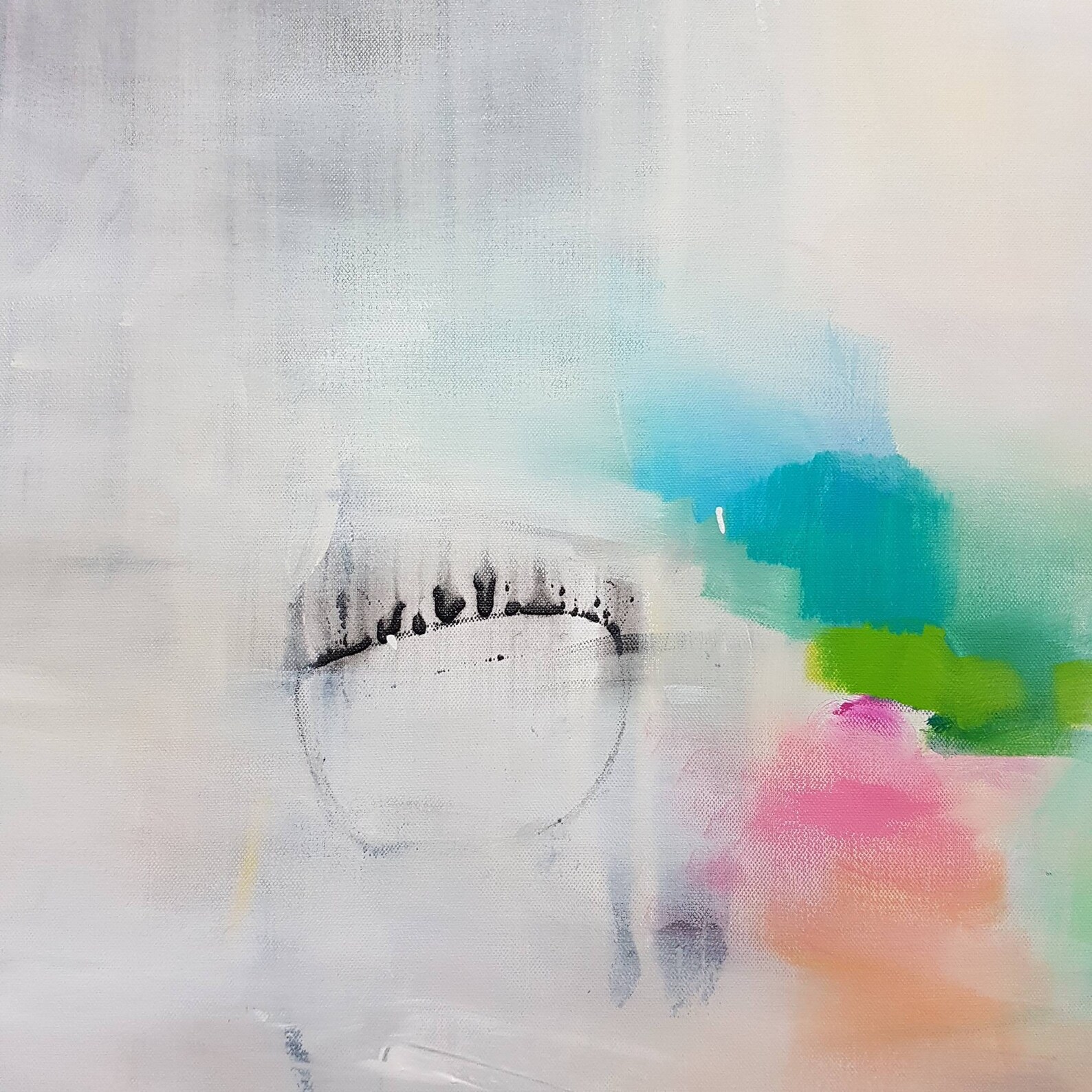 Light Gray Abstract Print Horizontal Painting Above Bed Etsy