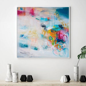 Modern abstract large wall art print, Multicolor abstract artwork, Abstract paintings print image 3