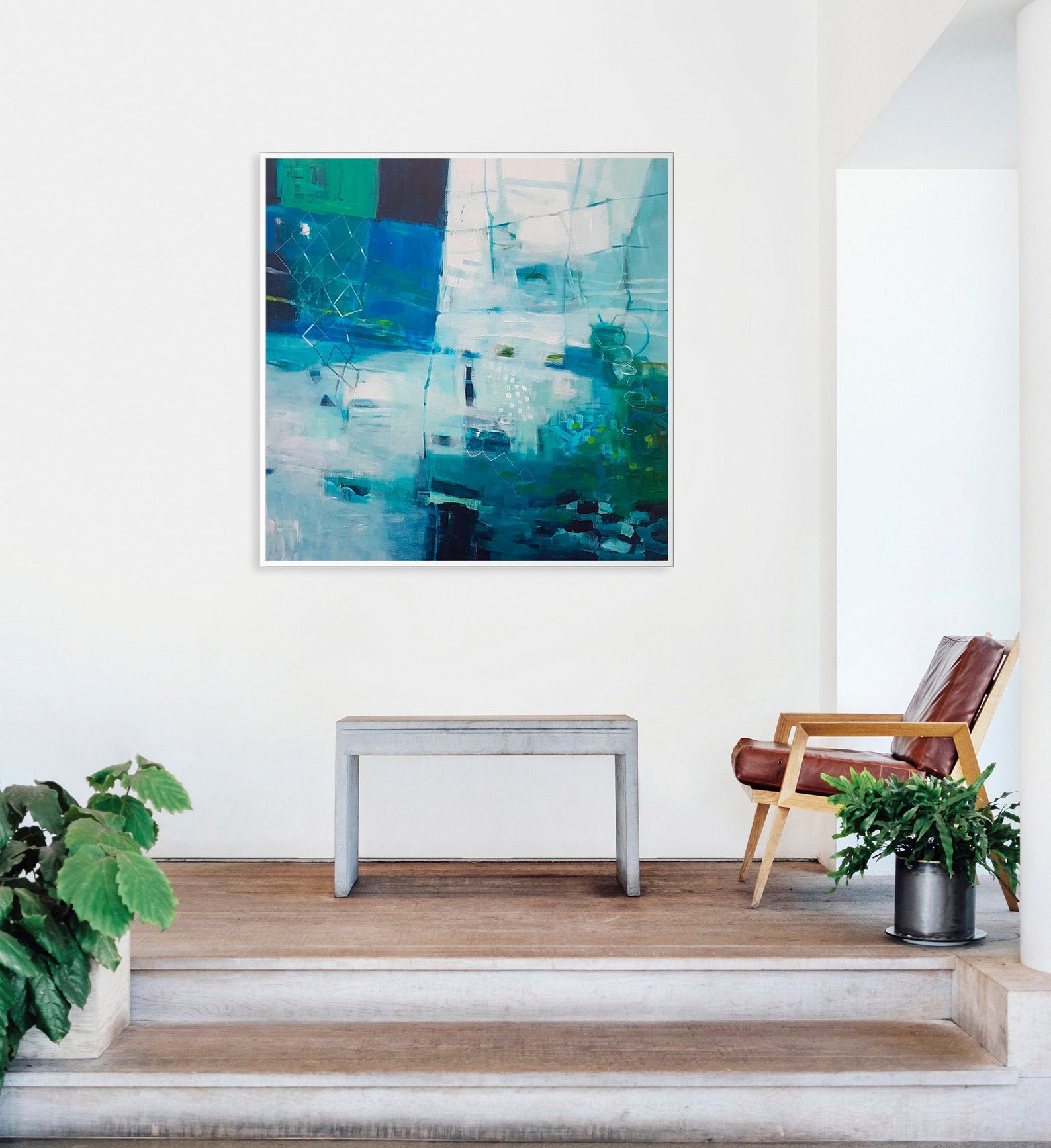 Blue Abstract Extra Large Print for Modern Living Room Blue - Etsy
