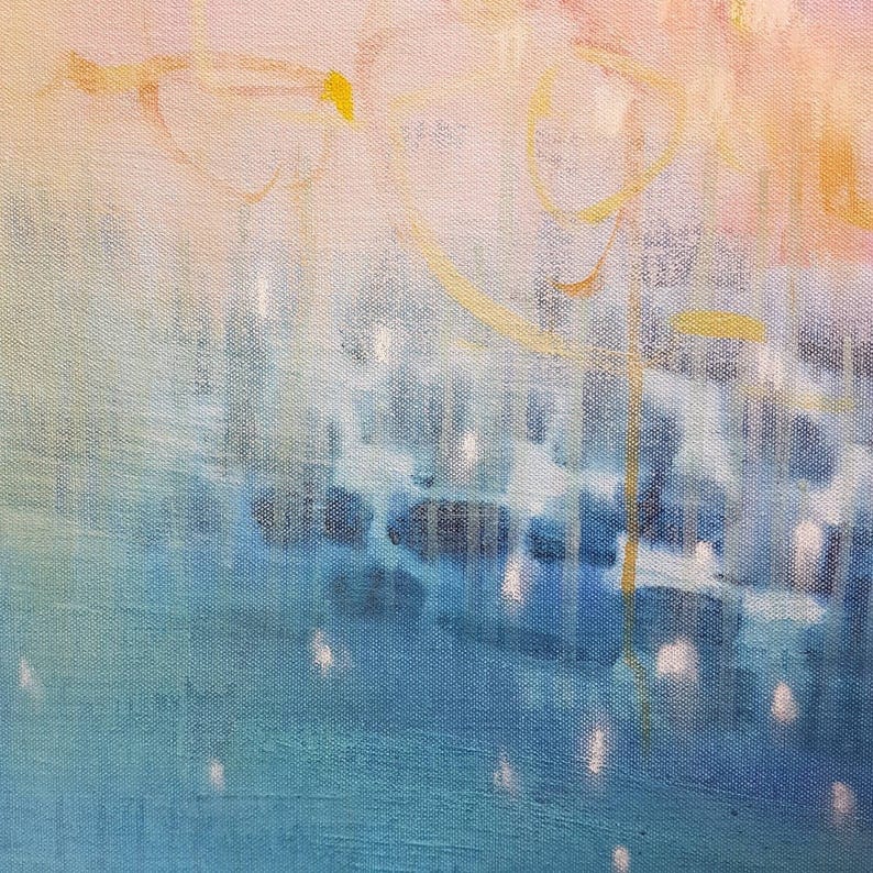 Soft Pastel Abstract Print Light Blue and Pink Wall Art Etsy