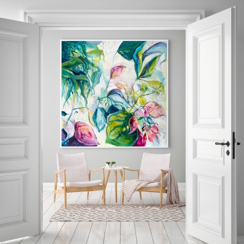 Impression Sur Toile Vintage Floral Tropical - Décoration Murale Moderne, Neuf