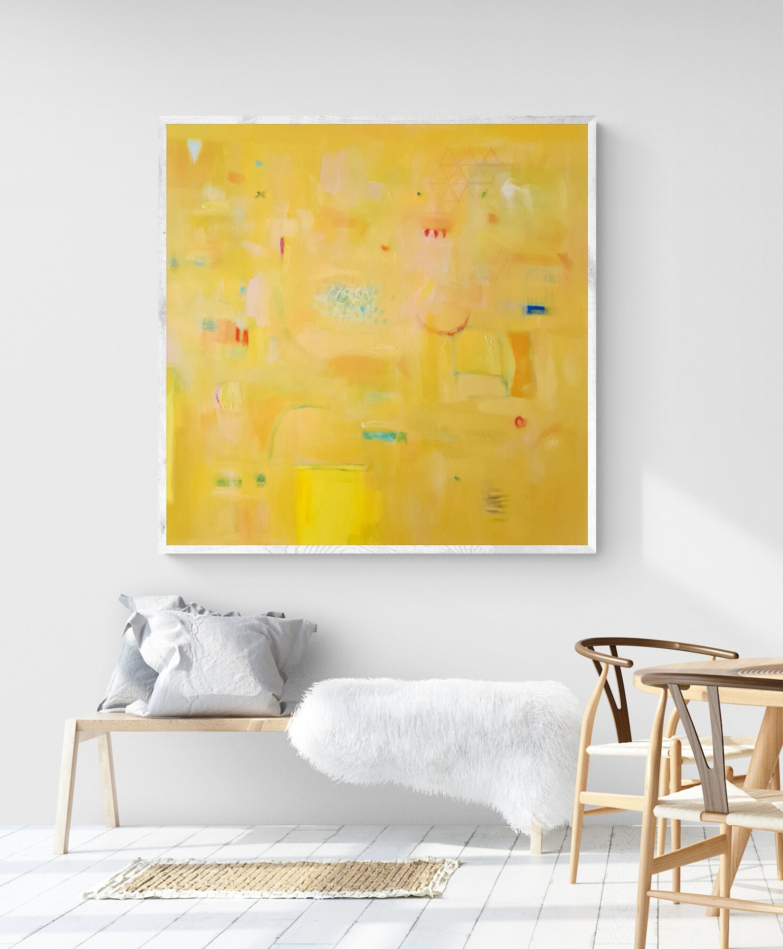 Yellow Wall Art Painting Print Extra Large Abstract Print Etsy