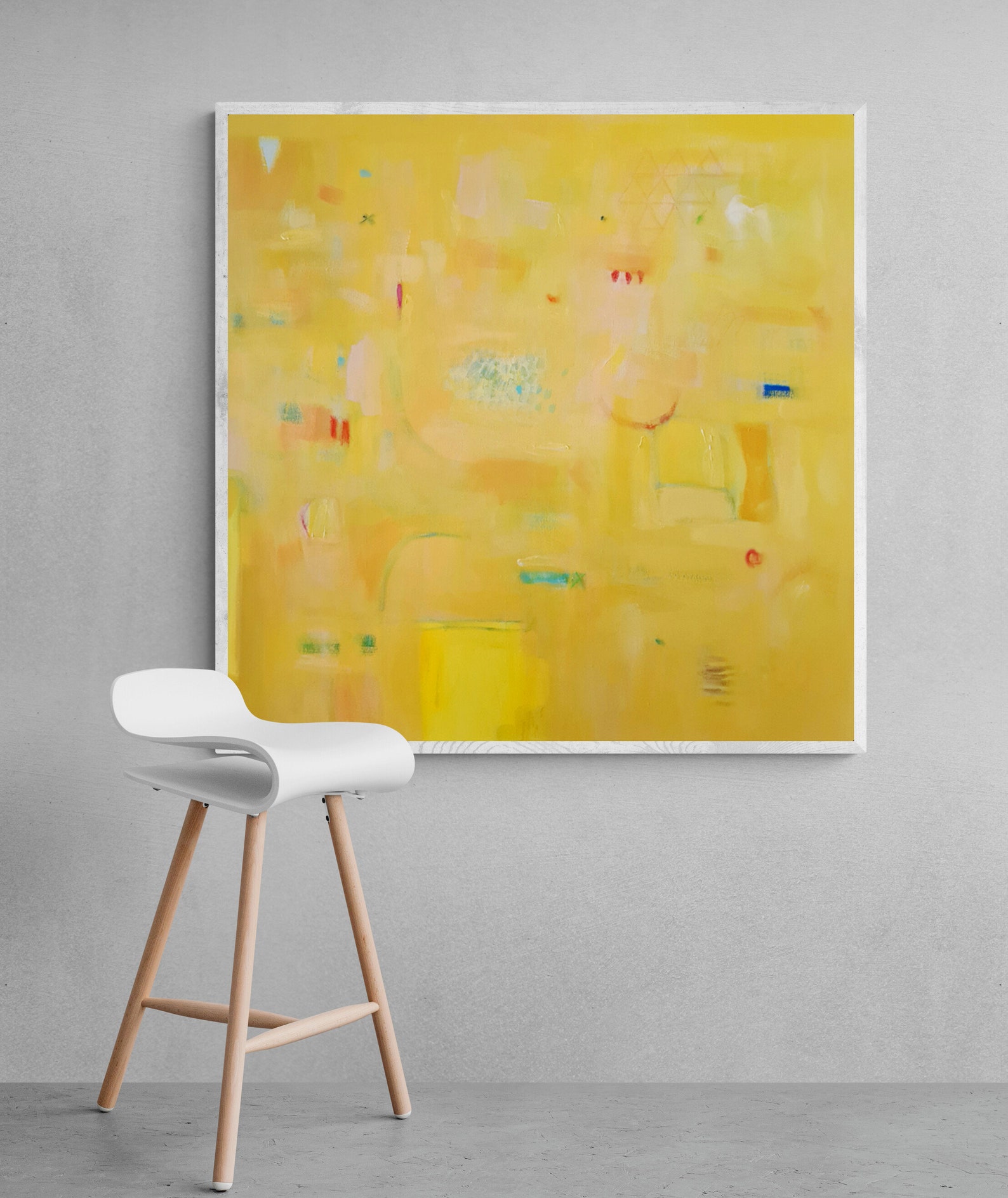 Yellow Wall Art Painting Print Extra Large Abstract Print Etsy