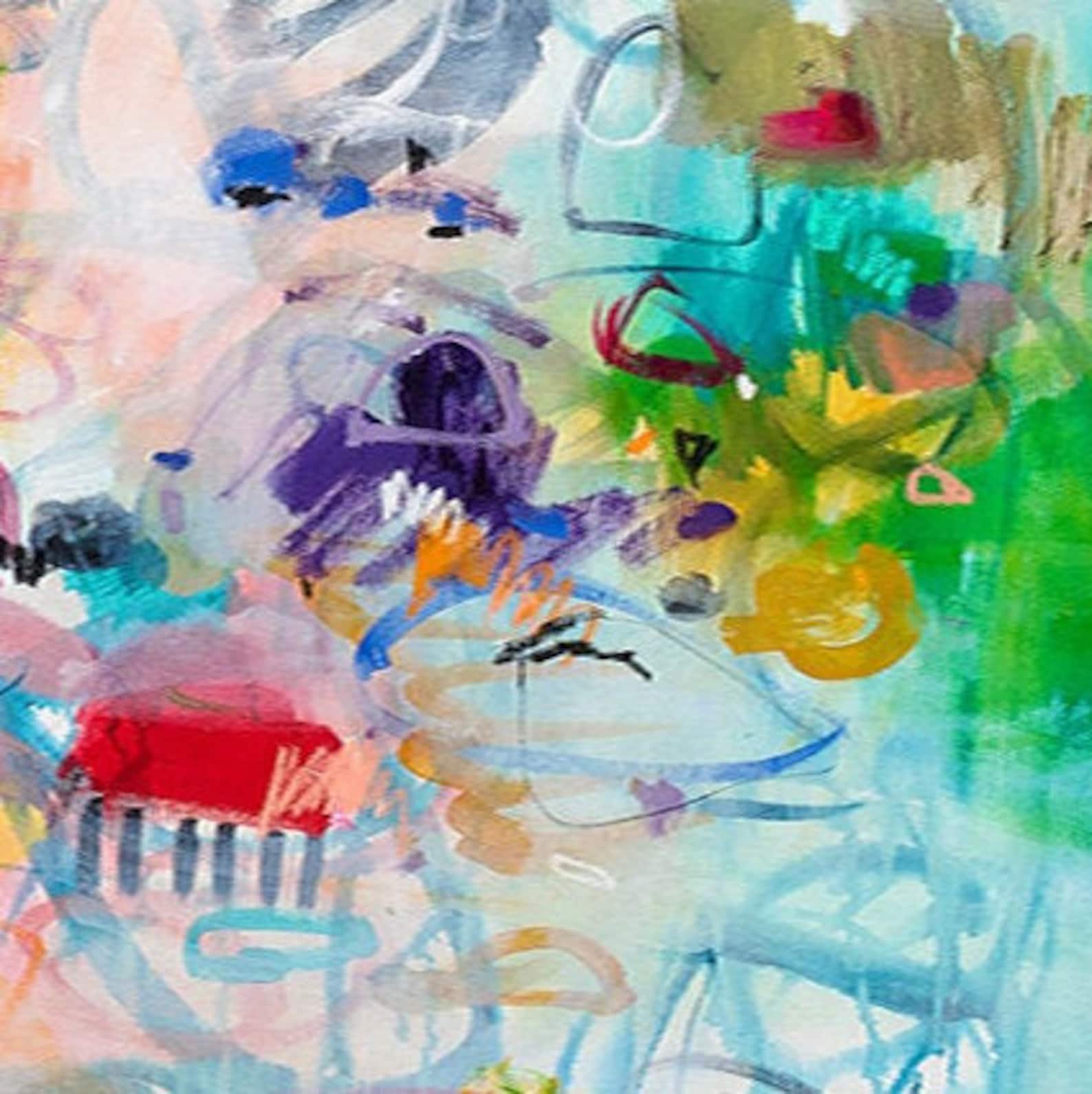 Wall Art Print Teal Blue Abstract Art Bedroom Print Decor Etsy