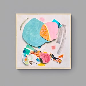 Original abstract wall art sculpture, Mixed media multicolor abstract art on canvas, Abstract painting original 3d