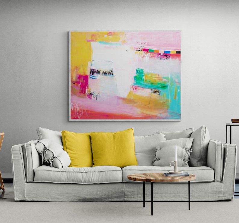 Bright Wall Art Extra Large Abstract Print Vibrant and Etsy