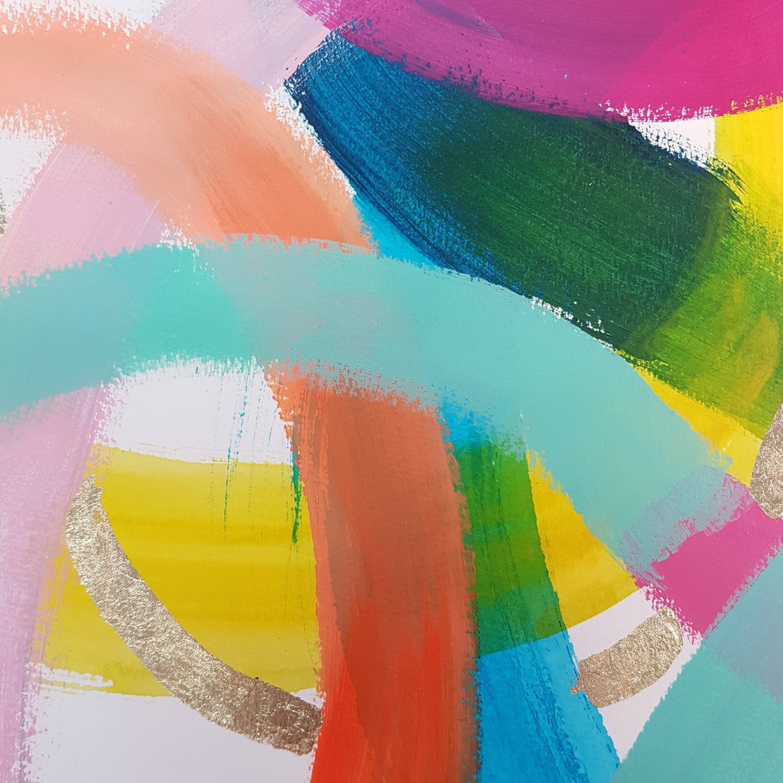 Bright abstract art set of 2 original paintings Set of 2 Etsy