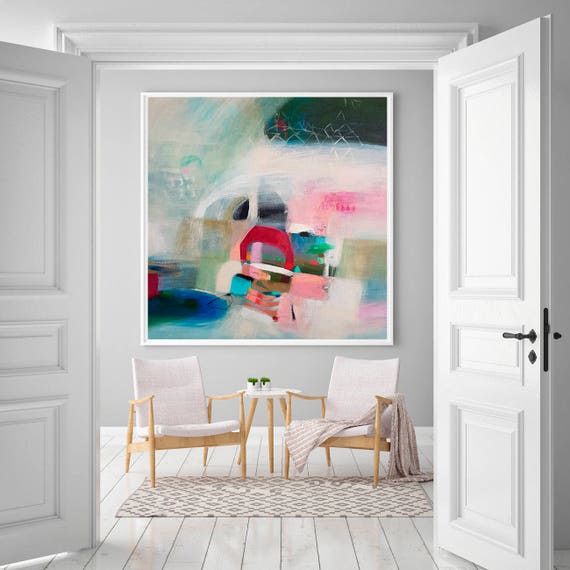 Living room wall art Abstract canvas print large fine art Etsy