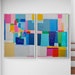 Abstract Prints Set, Set of 2 Large Prints, Colorful Multicolor Large ...