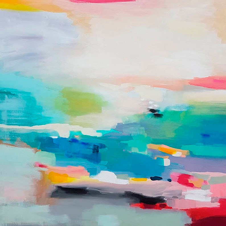 Large Abstract Print Abstract Landscape Print Large Colorful Etsy