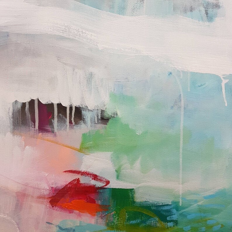 Abstract Landscape Art Print on Canvas Floral Abstract Etsy