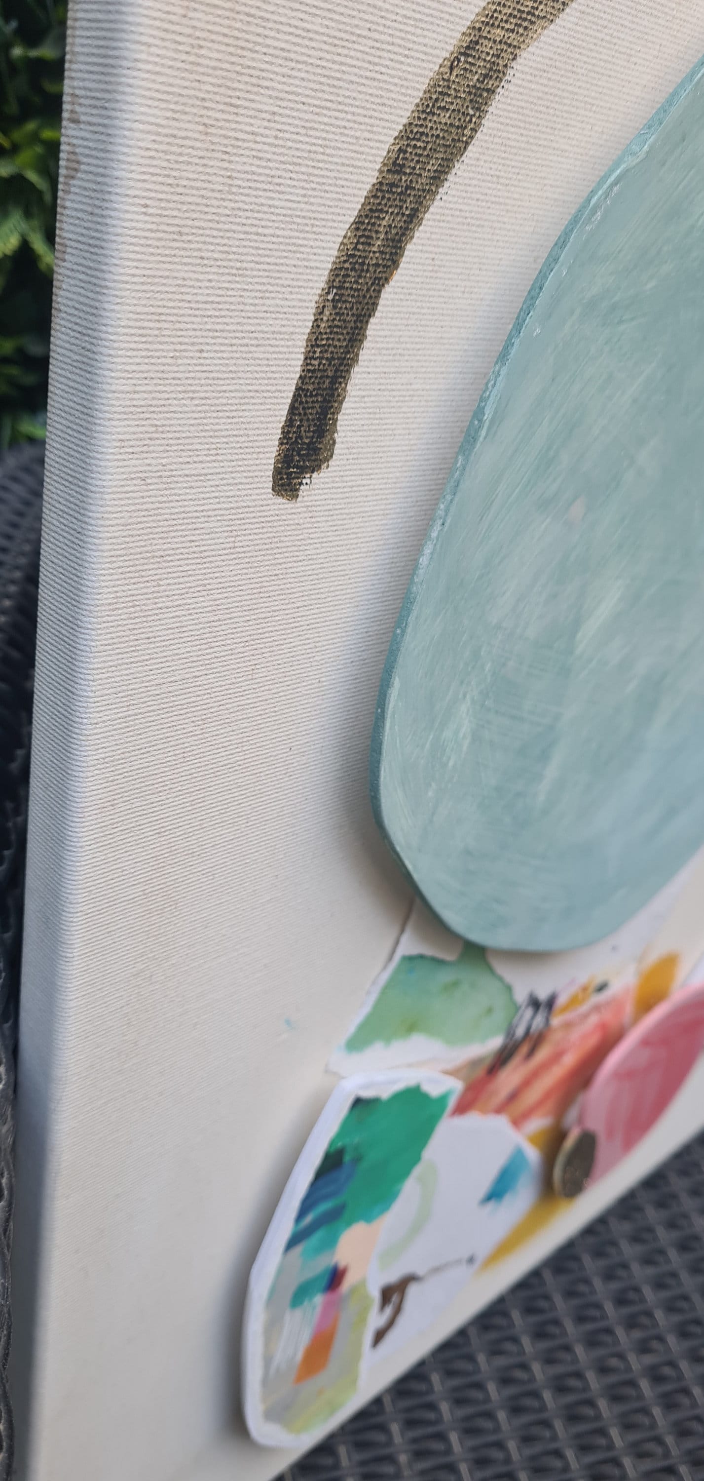 オリジナルミクストメディア抽象彫刻、キャンバス上のマルチカラー3D