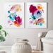Set of 2 colorful watercolor fine art print, large watercolor painting giclee print, modern abstract art print, VictoriAtelier