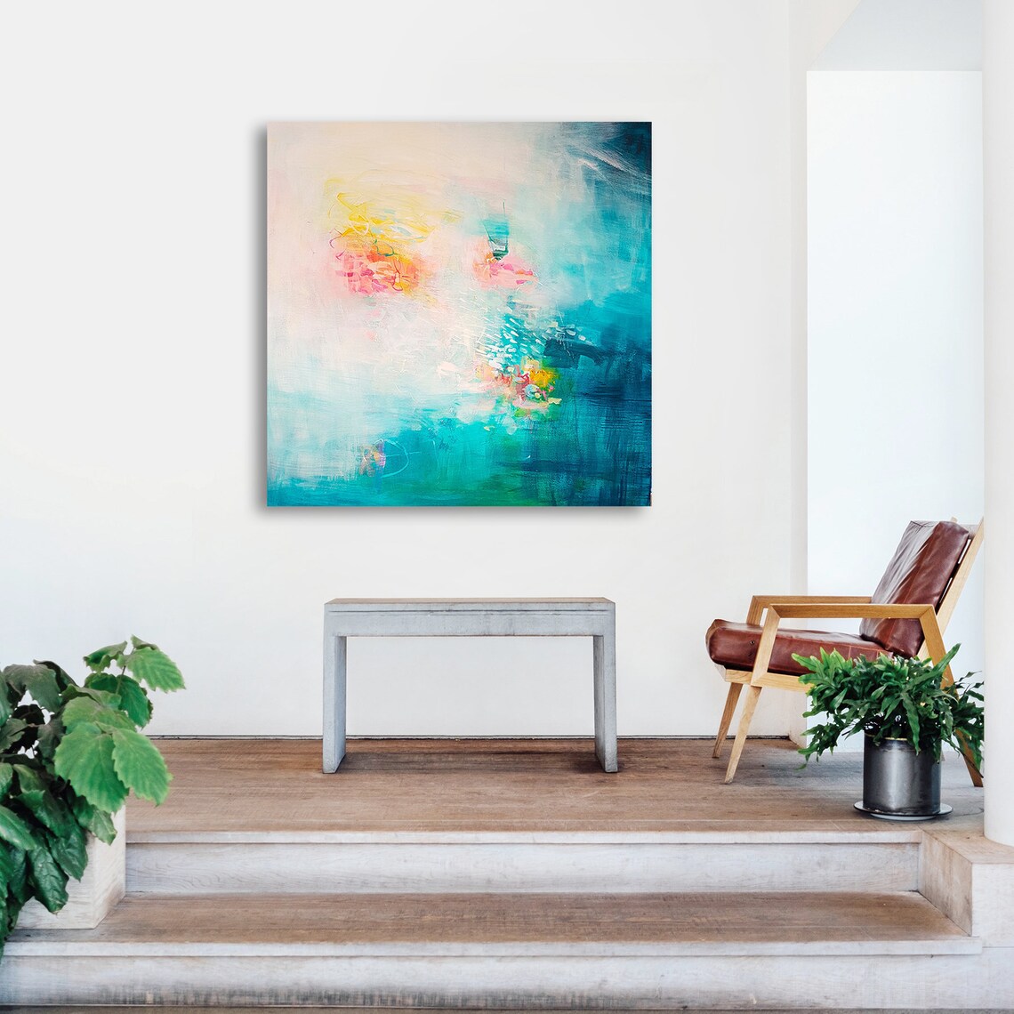 Blue Abstract Extra Large Print for Living Room Decor Beach - Etsy