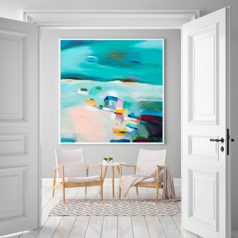 Green Landscape Abstract Art Giclee Print Large Giclee Art Etsy