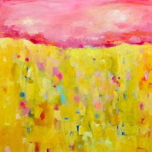 Colorful Abstract Landscape Print, Large Wall Art Painting, Bright ...