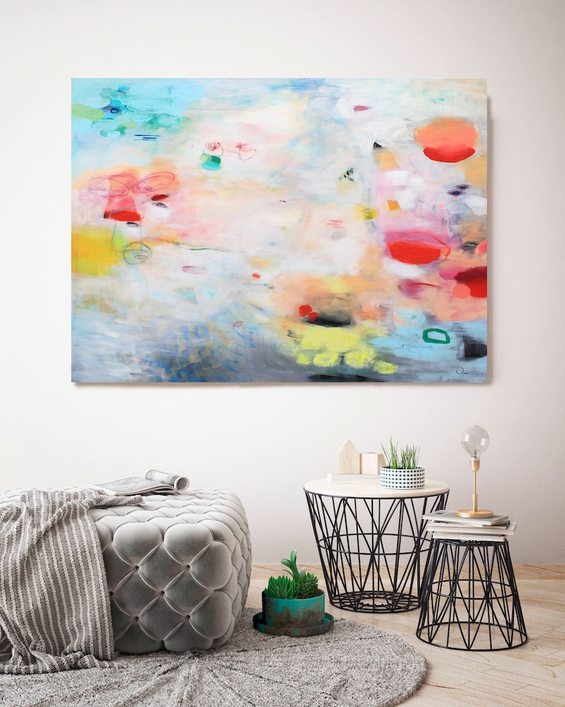 Large Abstract Wall Art Landscape Modern Painting for Living Etsy