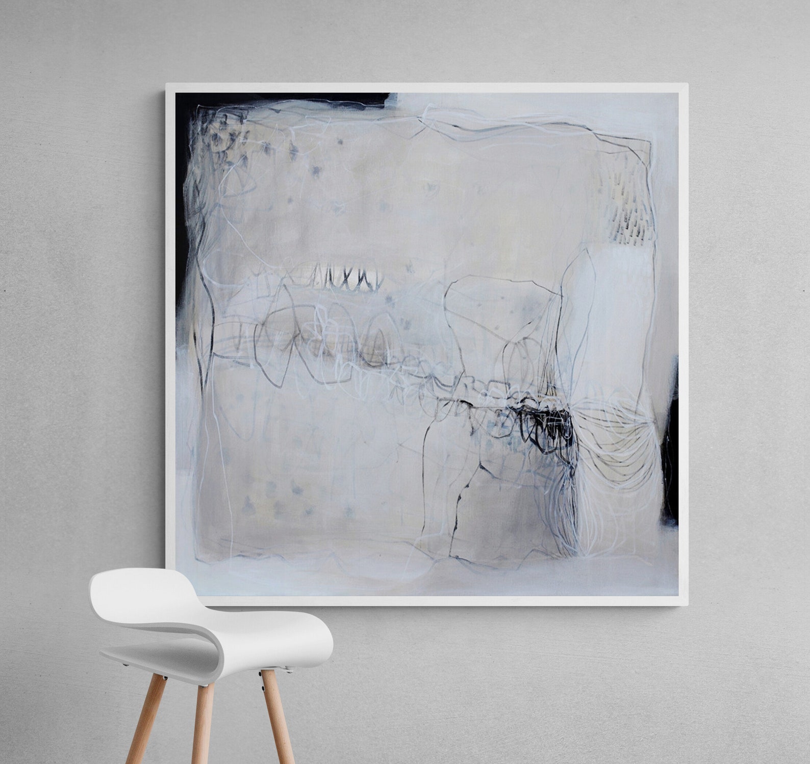 Black White and Beige Abstract Art Print Modern Contemporary Etsy Canada