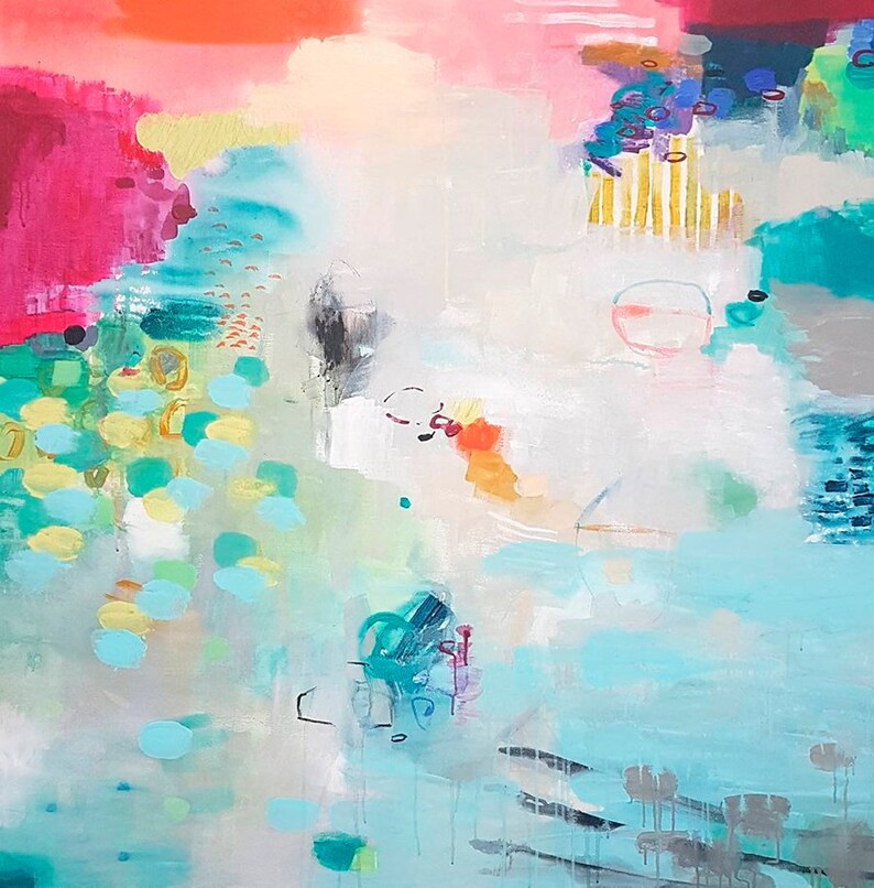 Canvas wall art Abstract painting Master bedroom Giclee art Etsy