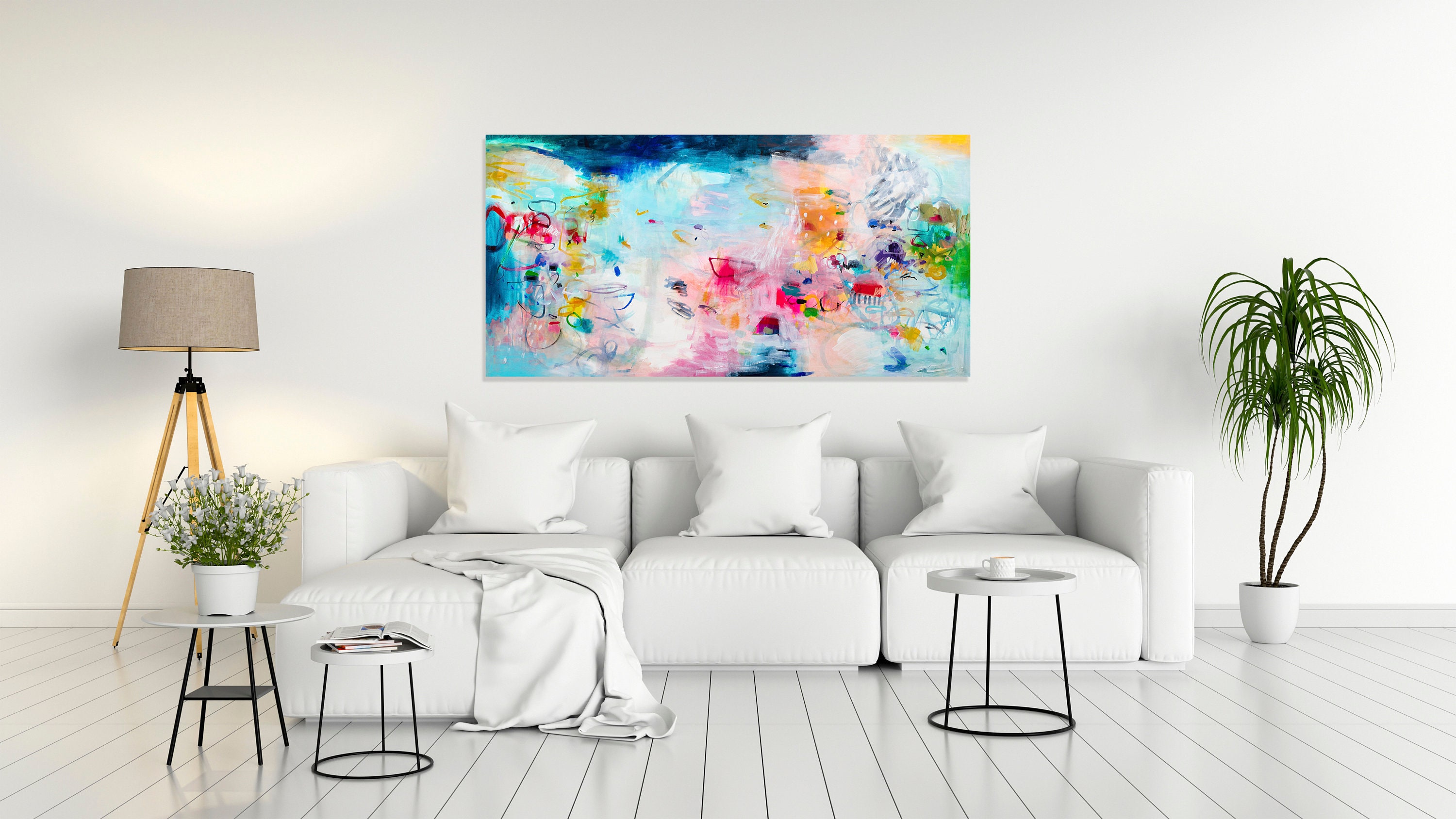 Wall Art Print Teal Blue Abstract Art Bedroom Print Decor Etsy