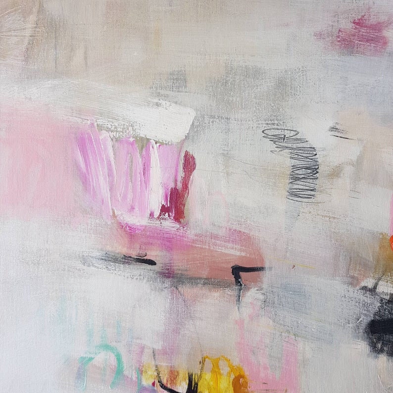 Black and Pink Abstract Art Print, Modern Wall Decor - Etsy
