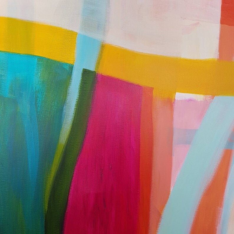 Yellow geometric print Abstract geometric wall art Vibrant Etsy