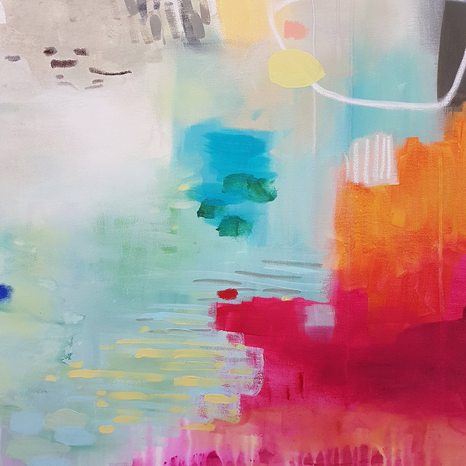 Print Abstract Modern Art Large Wall Art Pink and Grey Art Etsy Canada