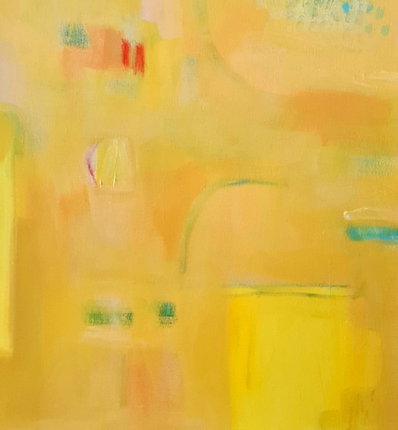 Large Yellow Abstract Giclée Print, Cotton Canvas Wall Art - Etsy