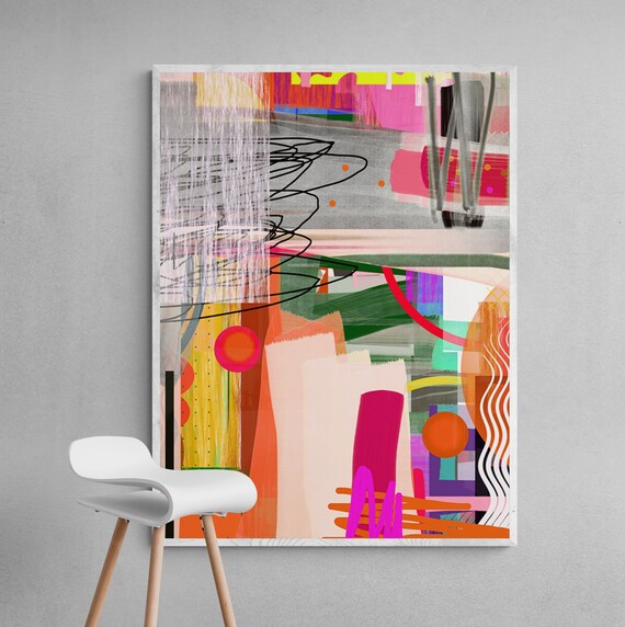 Home Décor Prints Digital Printable Wall Art Download Abstract Colorful ...