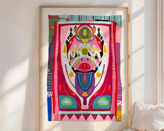 Helles, kräftiges und farbenfrohes abstraktes Kunstwerk