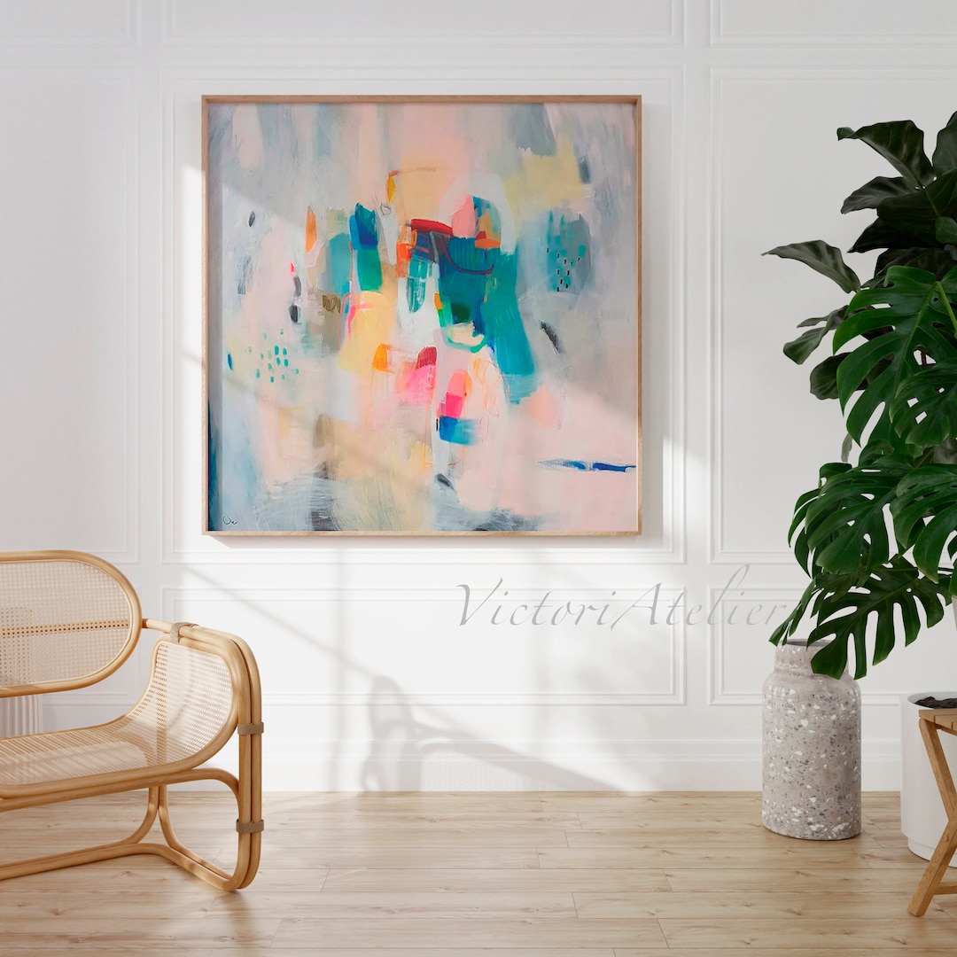Soft Pastel Wall Art Abstract Painting Giclee Print Large Fine Art Print Modern Abstract Art Acrylic Art Print Victoriatelier Etsy